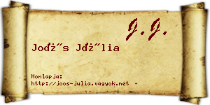 Joós Júlia névjegykártya